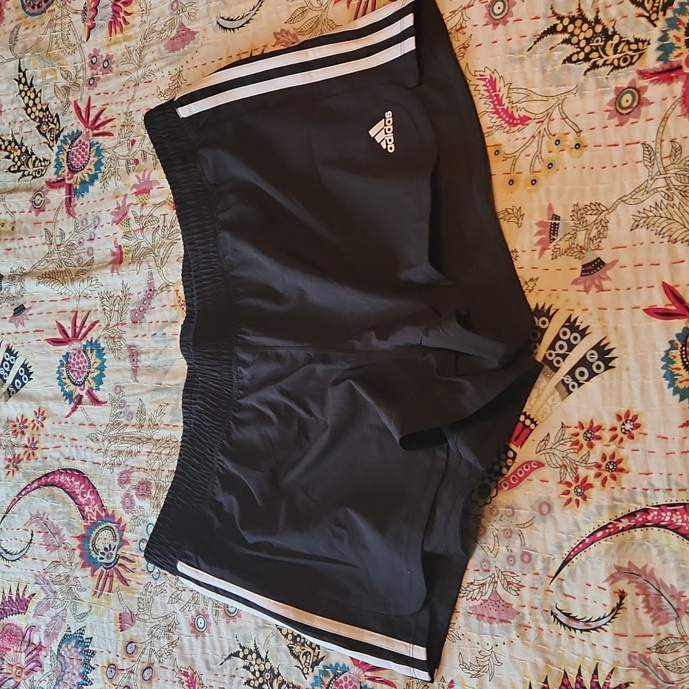 Adidas aeroready black white stripe running shorts XL new